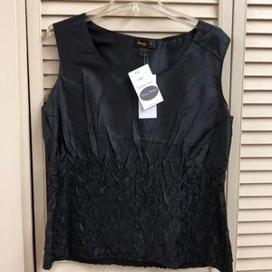 Jenny T black crinkle satin shell size Large